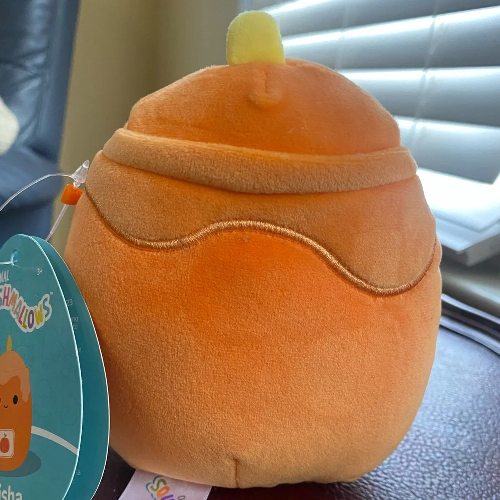 Squishmallows Misha‎ the Pumpkin Candle 5 inch 2024 Halloween Autumn Fall NWT